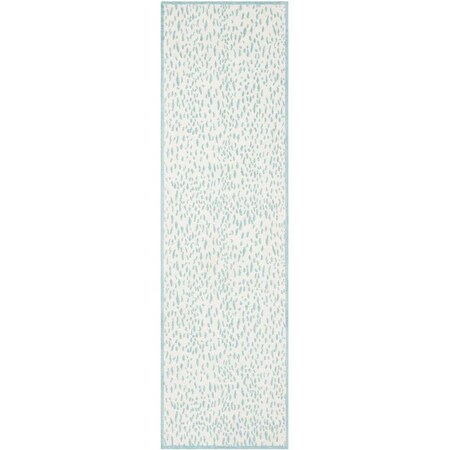 Safavieh 2 ft.-3 in. x 8 ft. Runner Marbella Hand Woven Rug, Ivory and Turquoise MRB657T-28